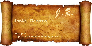 Janki Renáta névjegykártya